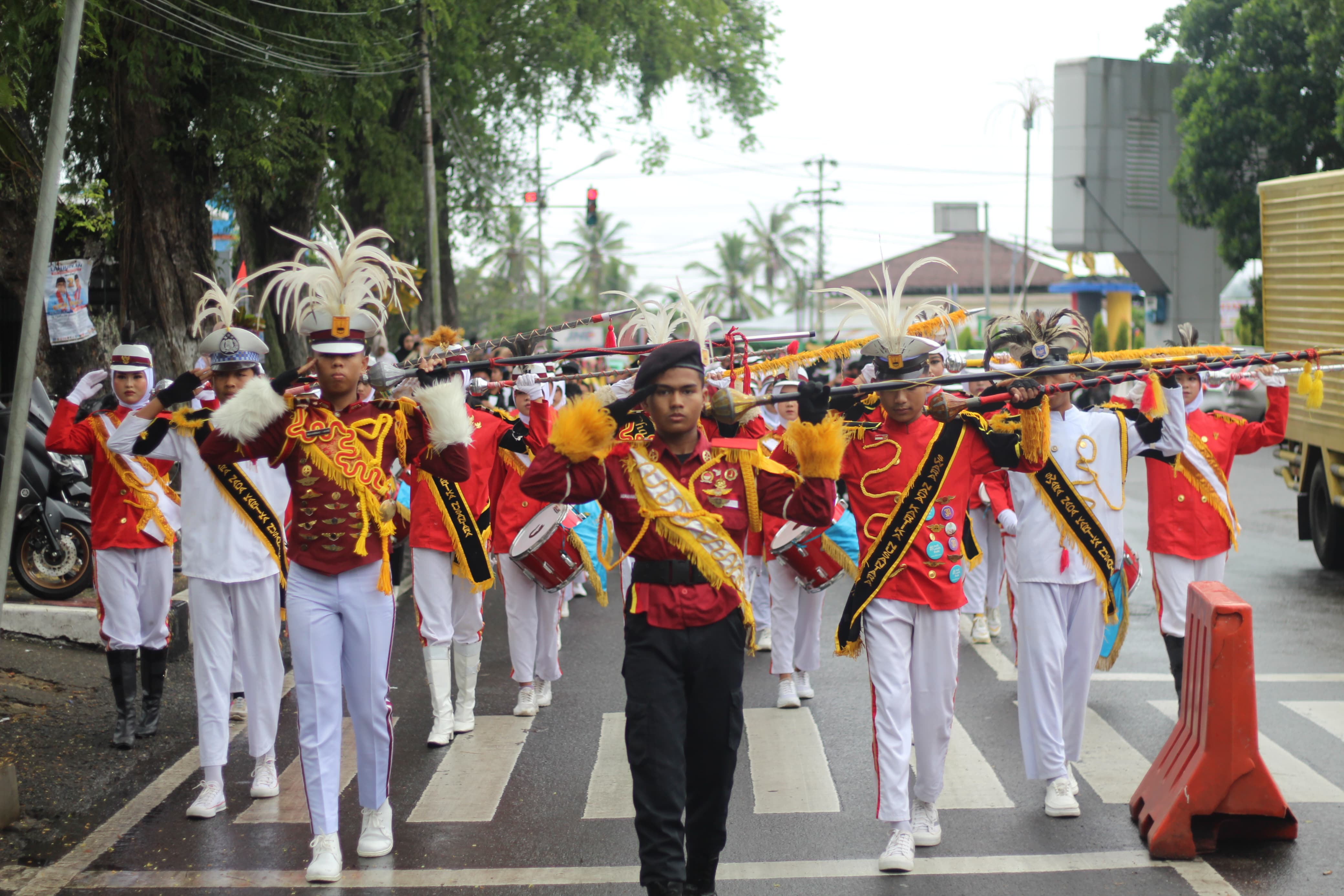 Siswa sedang pawai